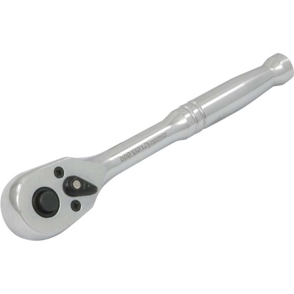 Dynamic Tools 1/4"drive 45 Tooth Quick Release Ratchet, Chrome Finish, 5" Long D001301
